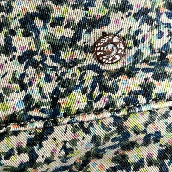 Cabi Jeans Size 4 Skinny Stretch Ditsy Olive Green Printed Denim Pants Casual - Picture 11 of 12